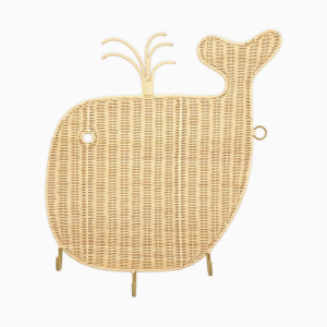 Rotan wanddecoratie Beluga met haken